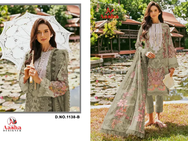 Needle Wonder Vol 9 By Aasha Embroidery Patch Cotton Pakistani Suits Wholesale Online